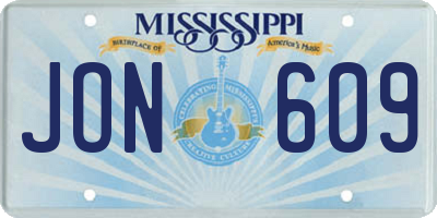 MS license plate JON609
