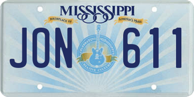 MS license plate JON611