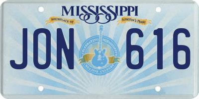 MS license plate JON616