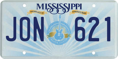 MS license plate JON621