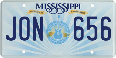 MS license plate JON656