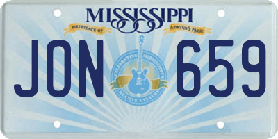 MS license plate JON659