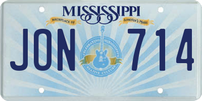 MS license plate JON714