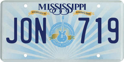 MS license plate JON719