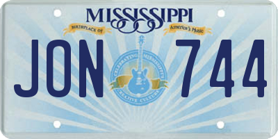MS license plate JON744