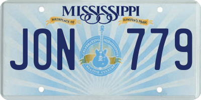 MS license plate JON779