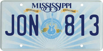 MS license plate JON813
