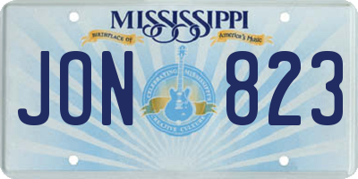 MS license plate JON823