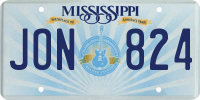 MS license plate JON824