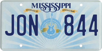 MS license plate JON844