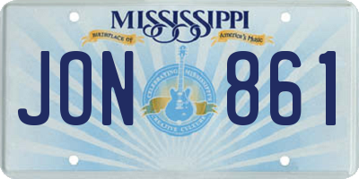 MS license plate JON861