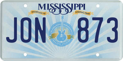MS license plate JON873