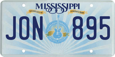 MS license plate JON895