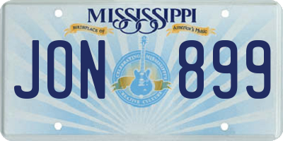 MS license plate JON899
