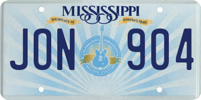 MS license plate JON904