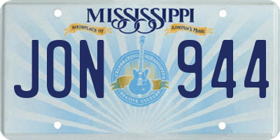 MS license plate JON944