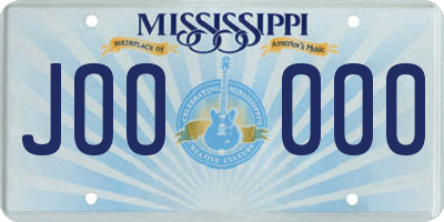 MS license plate JOO000