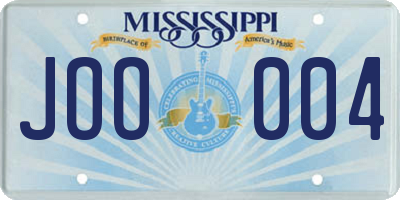 MS license plate JOO004