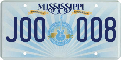 MS license plate JOO008