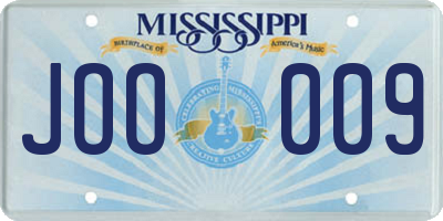 MS license plate JOO009