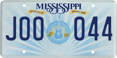 MS license plate JOO044