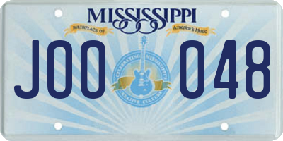 MS license plate JOO048