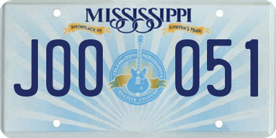 MS license plate JOO051