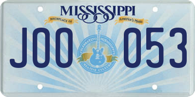MS license plate JOO053