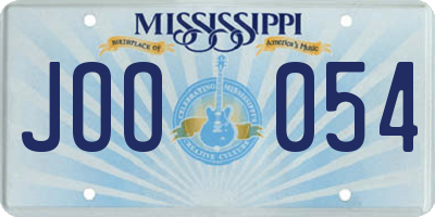 MS license plate JOO054