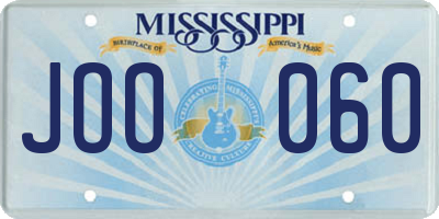 MS license plate JOO060