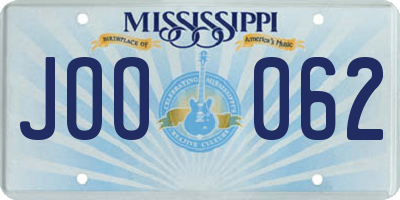 MS license plate JOO062