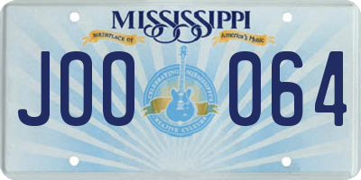 MS license plate JOO064