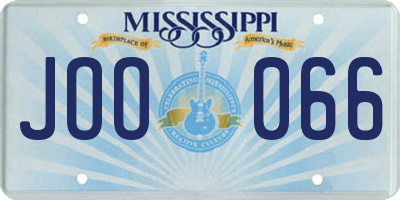 MS license plate JOO066