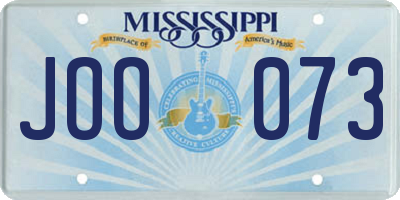 MS license plate JOO073