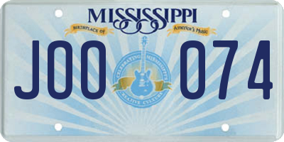 MS license plate JOO074