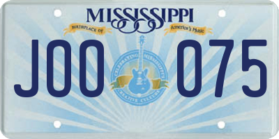 MS license plate JOO075