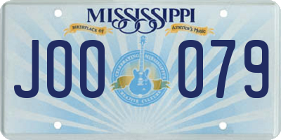 MS license plate JOO079