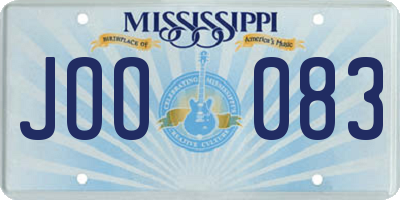 MS license plate JOO083