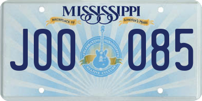 MS license plate JOO085