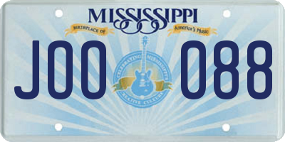 MS license plate JOO088