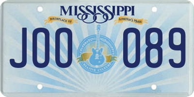MS license plate JOO089