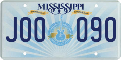 MS license plate JOO090