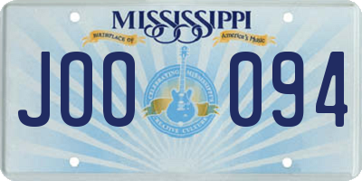 MS license plate JOO094