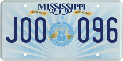 MS license plate JOO096
