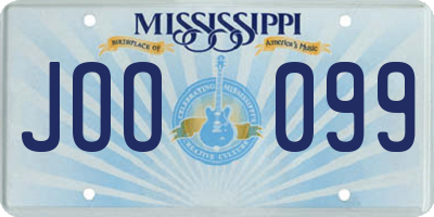 MS license plate JOO099
