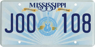 MS license plate JOO108