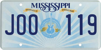 MS license plate JOO119