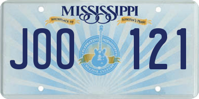 MS license plate JOO121