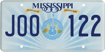 MS license plate JOO122