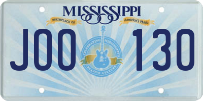 MS license plate JOO130
